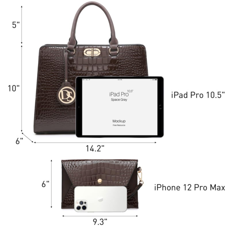 Dasein Women Handbags Purses Ladies Work Purse Satchel Tote Top Handle Shoulder Bags with Matching Clutch - Image 4